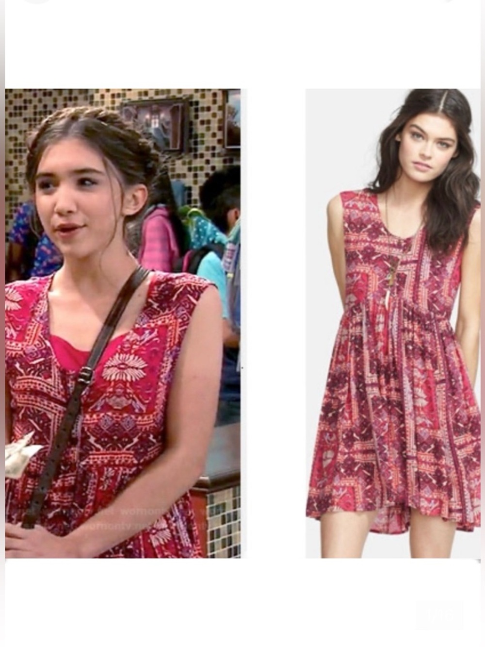 Free People Geometric Patterned Dress - Size Medium